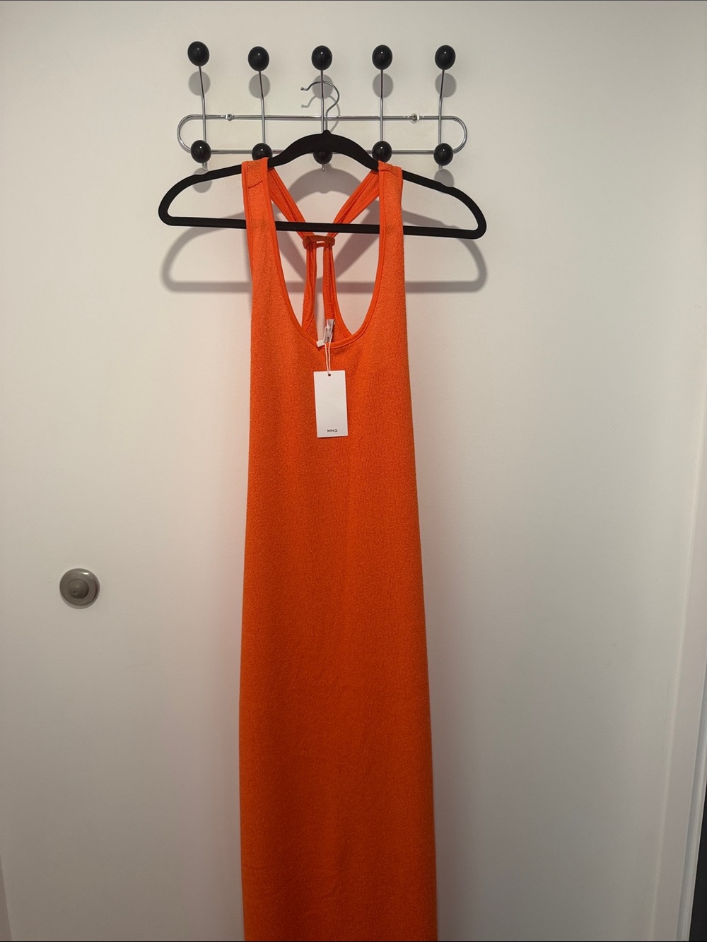 Mango Bright Orange Racerback Maxi Dress